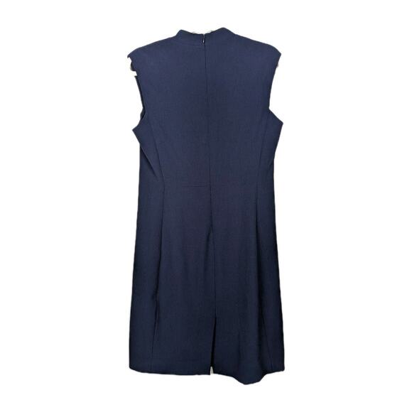 MM LAFLEUR Aditi Dress in Galaxy Blue Sleeveless V-Neck Sheath Women's 8 - Picture 4 of 6
